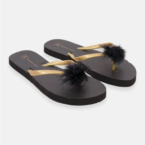 INC Women Plain Slip On Slippers, Black - Picture 4 of 7